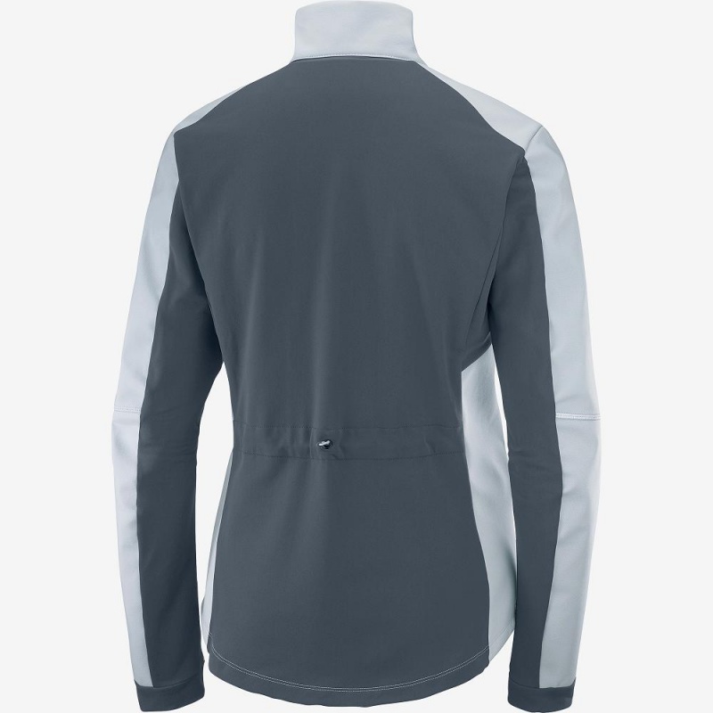 Salomon Agile Softshell Jacket Blue | HCFG-46875