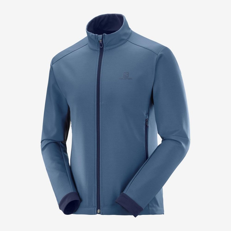 Salomon Agile Softshell Running Jackets Navy | OCIW-15864