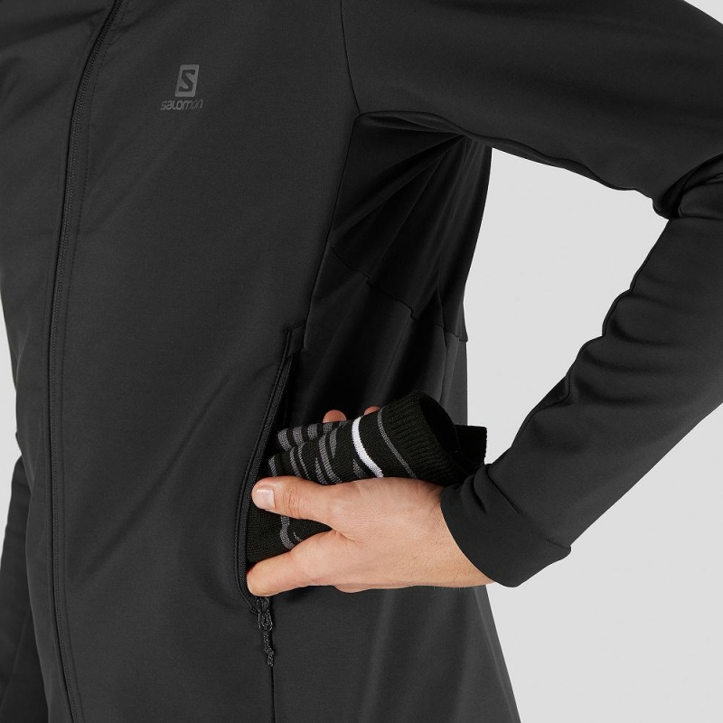 Salomon Agile Softshell Running Jackets Black | NEZL-60475