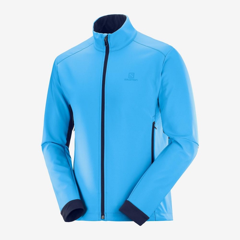 Salomon Agile Softshell Running Jackets Blue | HPNB-78240