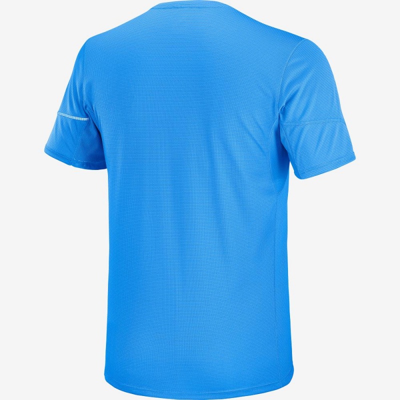 Salomon Agile Ss Tee M Tops Blue | WSZA-57463