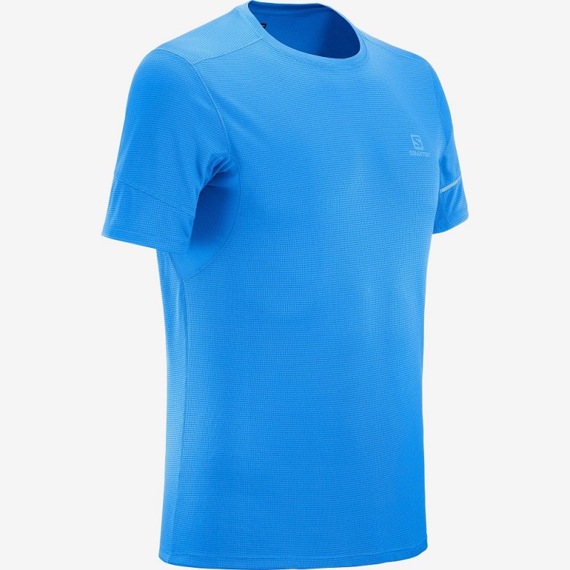 Salomon Agile Ss Tee M Tops Blue | WSZA-57463