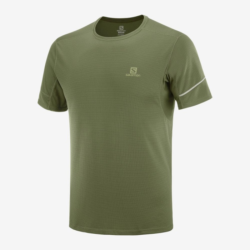 Salomon Agile Ss Tee M Tops Green | KATU-94820