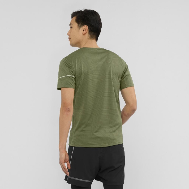 Salomon Agile Ss Tee M Tops Green | KATU-94820