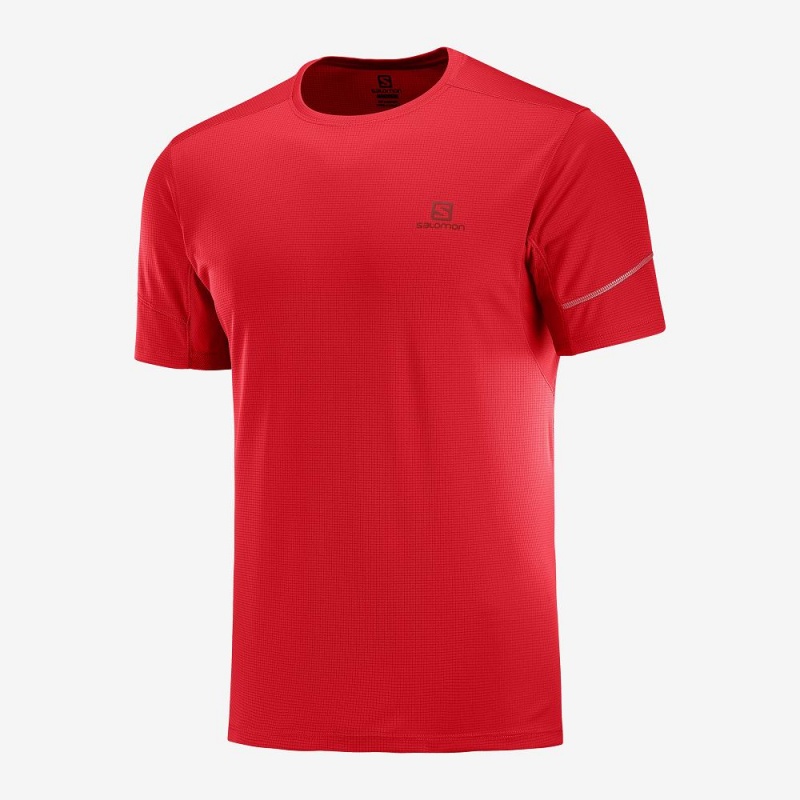 Salomon Agile Ss Tee M Tops Red | LXQB-06312