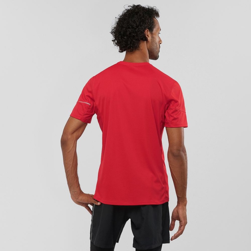 Salomon Agile Ss Tee M Tops Red | LXQB-06312