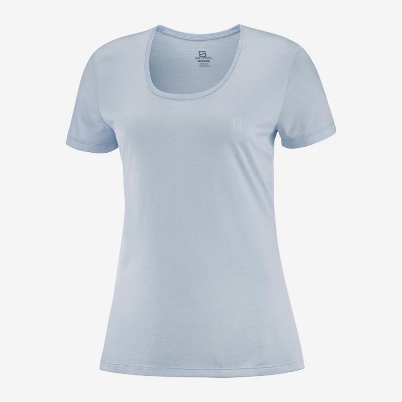 Salomon Agile T Shirts Blue | HAKV-60285