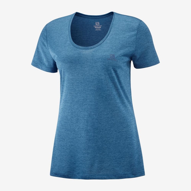 Salomon Agile T Shirts Blue | WNJD-57632