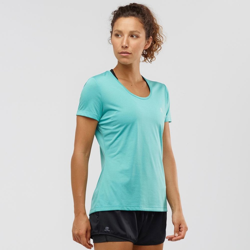 Salomon Agile T Shirts Green | USXZ-65102