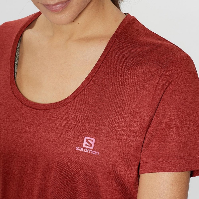 Salomon Agile T Shirts Red | EQVS-40587