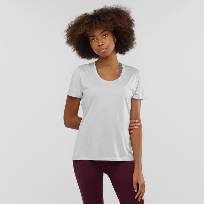 Salomon Agile T Shirts White | ZFIV-37065