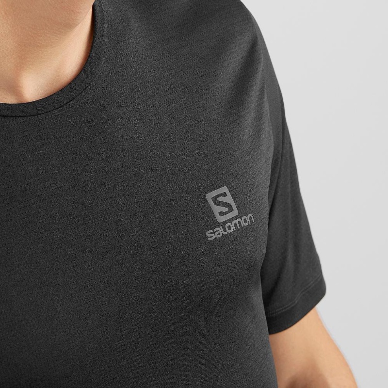 Salomon Agile Training Tops Black | DMNO-48503