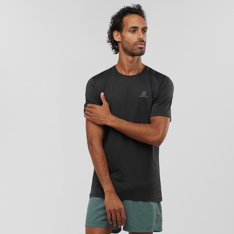 Salomon Agile Training Tops Black | DMNO-48503