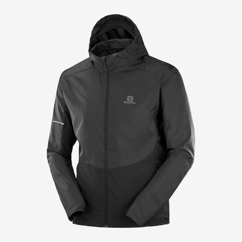 Salomon Agile Wind Running Jackets Black | QRGC-75098