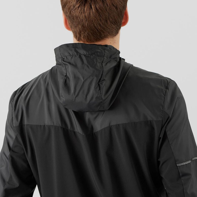 Salomon Agile Wind Running Jackets Black | QRGC-75098