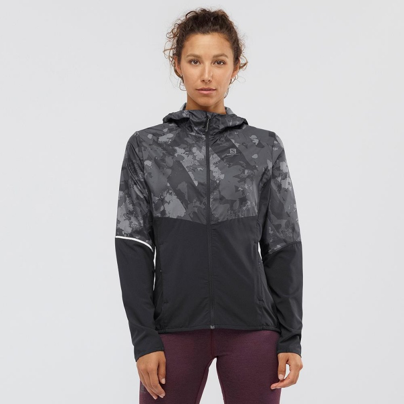 Salomon Agile Wind Running Jackets Black | VSFJ-90764