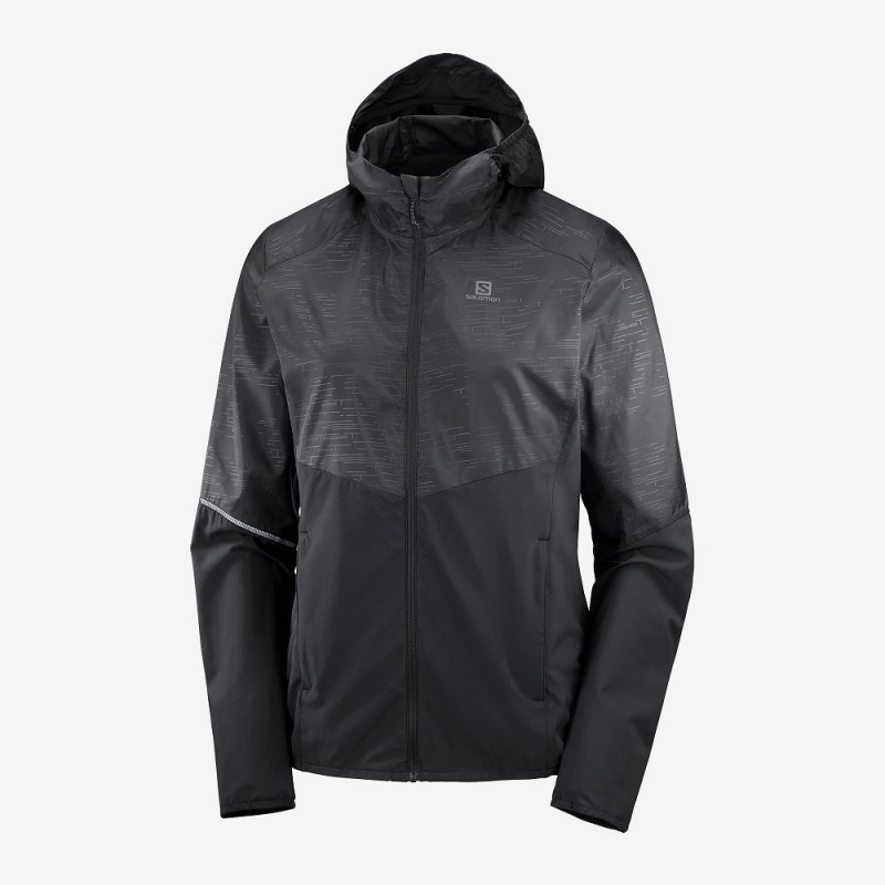 Salomon Agile Wind Running Jackets Black | DVME-64109