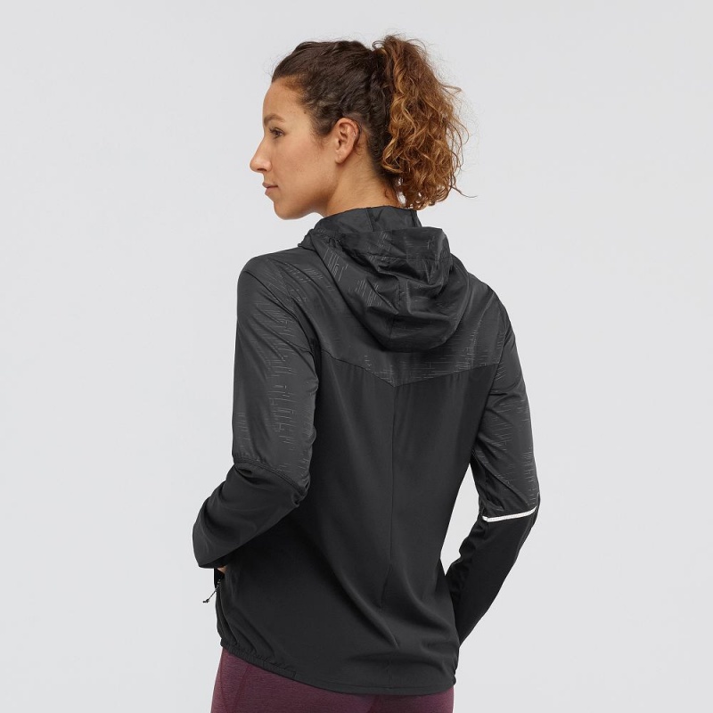 Salomon Agile Wind Running Jackets Black | DVME-64109