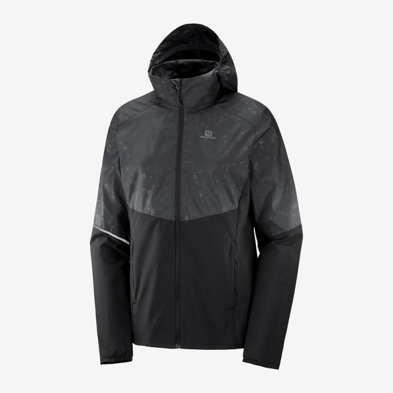 Salomon Agile Wind Running Jackets Black | HAWX-24817