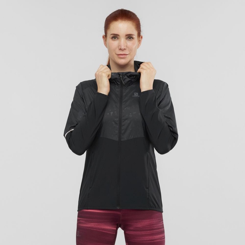 Salomon Agile Wind Running Jackets Black | HAWX-24817