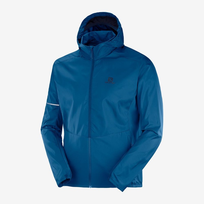 Salomon Agile Wind Running Jackets Blue | TLWA-51839