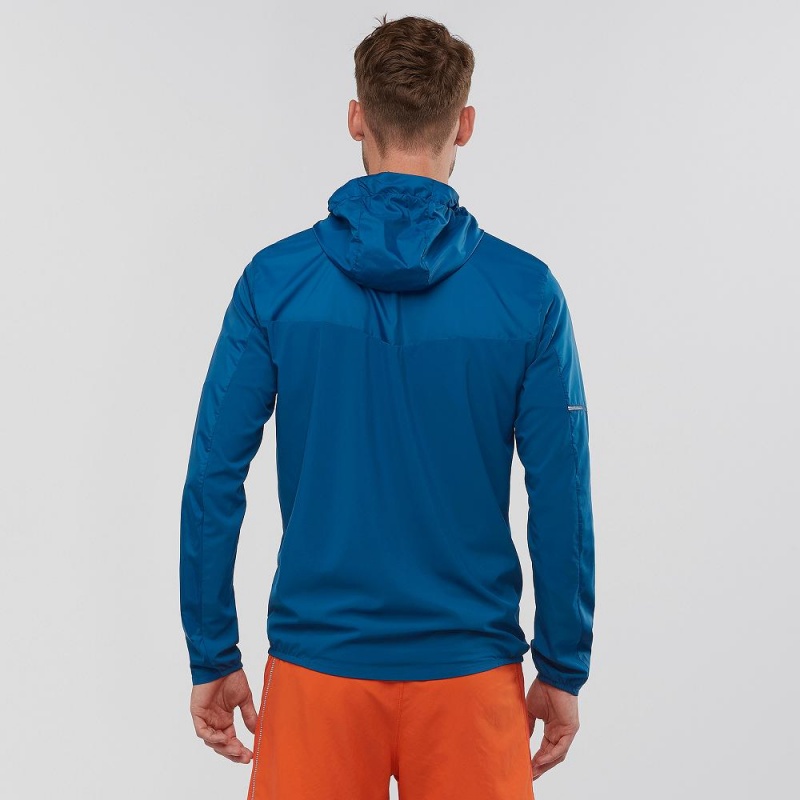 Salomon Agile Wind Running Jackets Blue | TLWA-51839