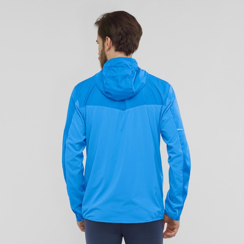 Salomon Agile Wind Running Jackets Blue | MTZU-60529