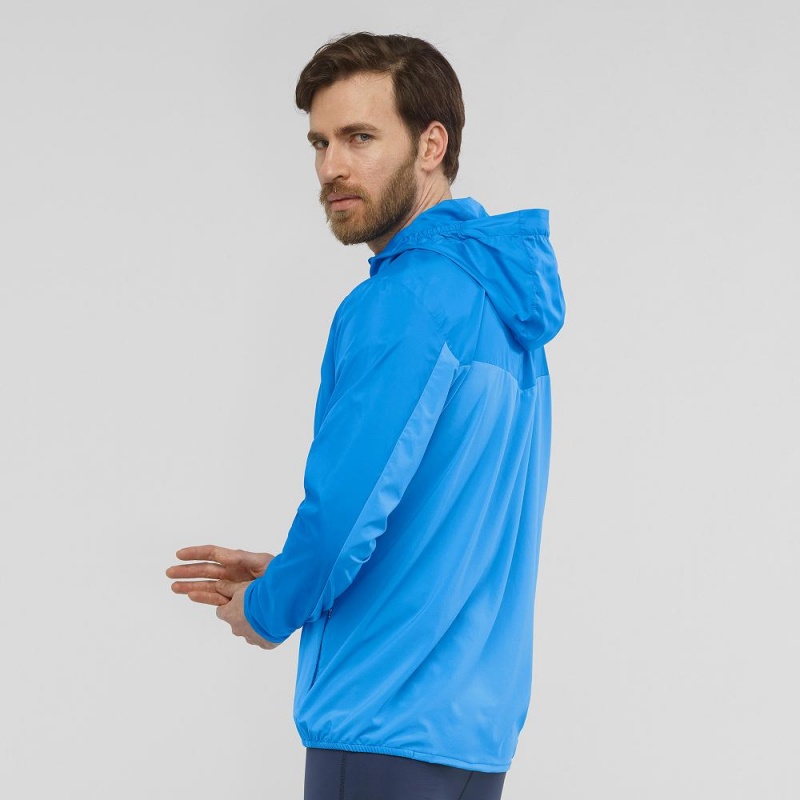 Salomon Agile Wind Running Jackets Blue | MTZU-60529