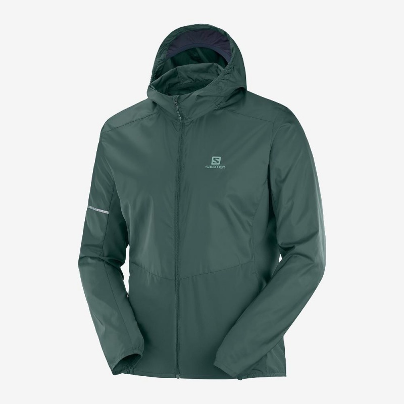 Salomon Agile Wind Running Jackets Green | XJHI-36510