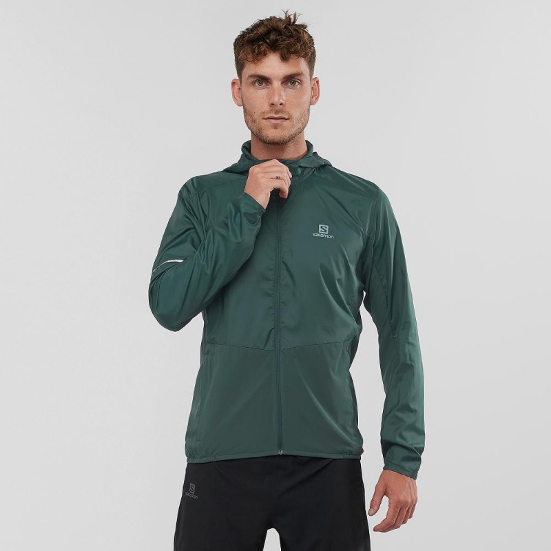 Salomon Agile Wind Running Jackets Green | XJHI-36510