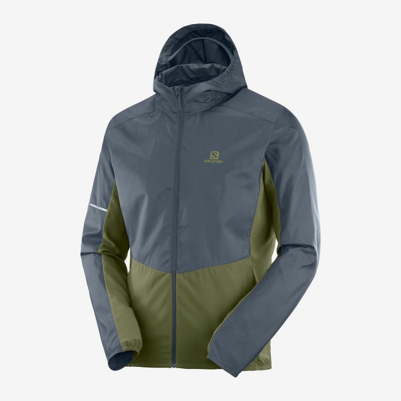 Salomon Agile Wind Running Jackets Green | BXYI-93624