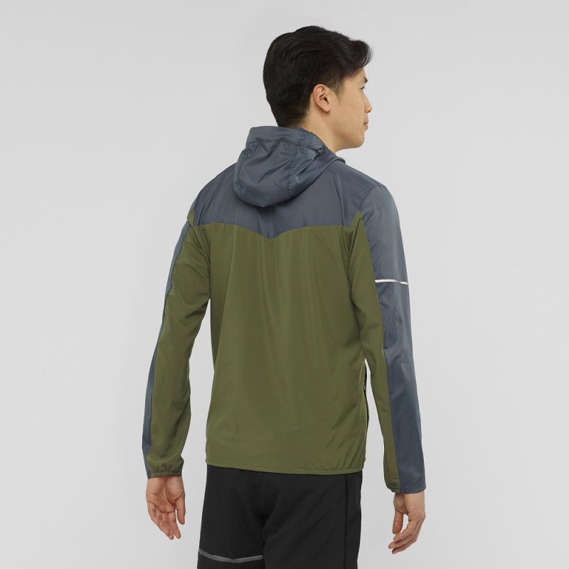 Salomon Agile Wind Running Jackets Green | BXYI-93624