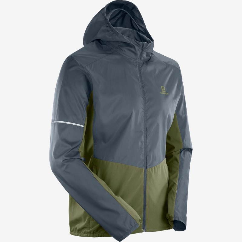 Salomon Agile Wind Running Jackets Green | BXYI-93624