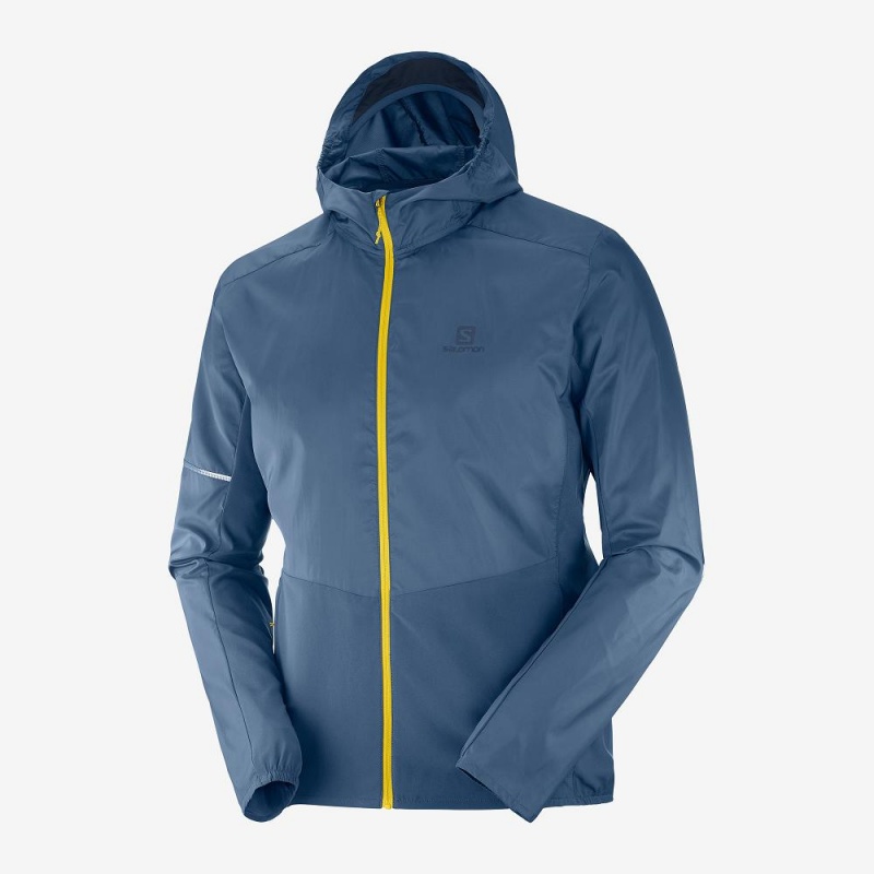 Salomon Agile Wind Running Jackets Navy | WREN-29543