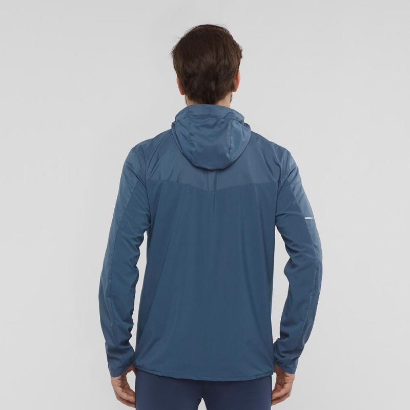 Salomon Agile Wind Running Jackets Navy | WREN-29543