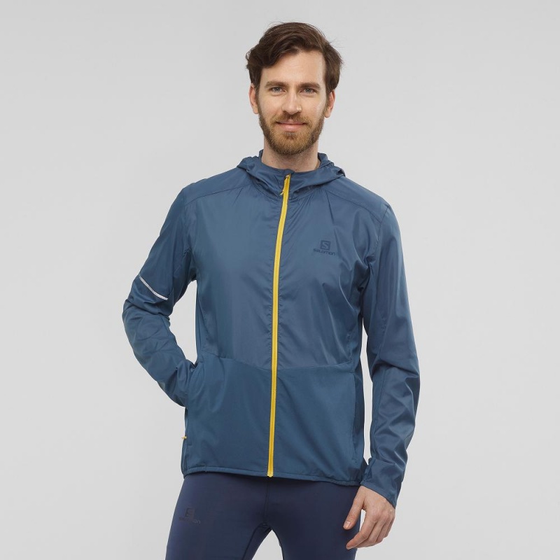 Salomon Agile Wind Running Jackets Navy | WREN-29543