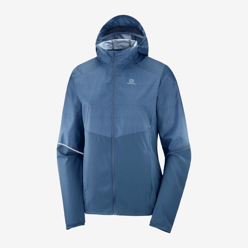 Salomon Agile Wind Running Jackets Navy | ESGQ-10394