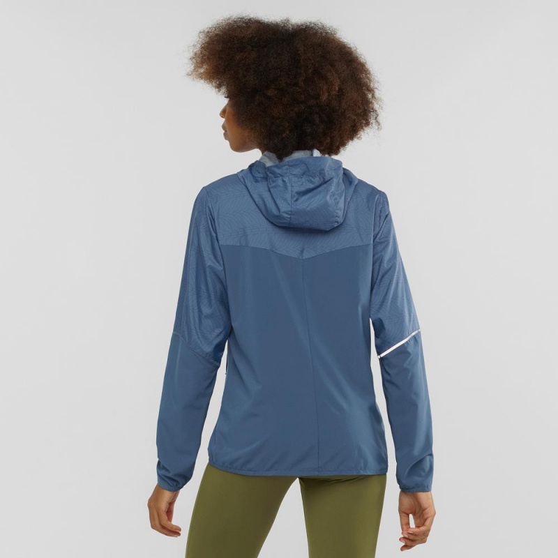 Salomon Agile Wind Running Jackets Navy | ESGQ-10394