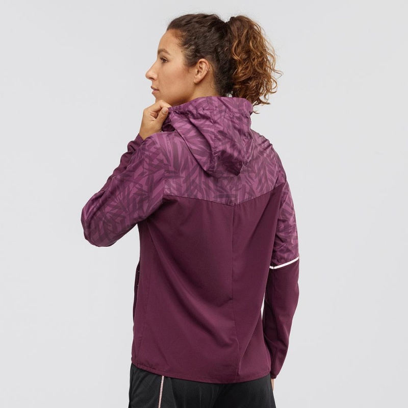 Salomon Agile Wind Running Jackets Purple | CFJE-36281