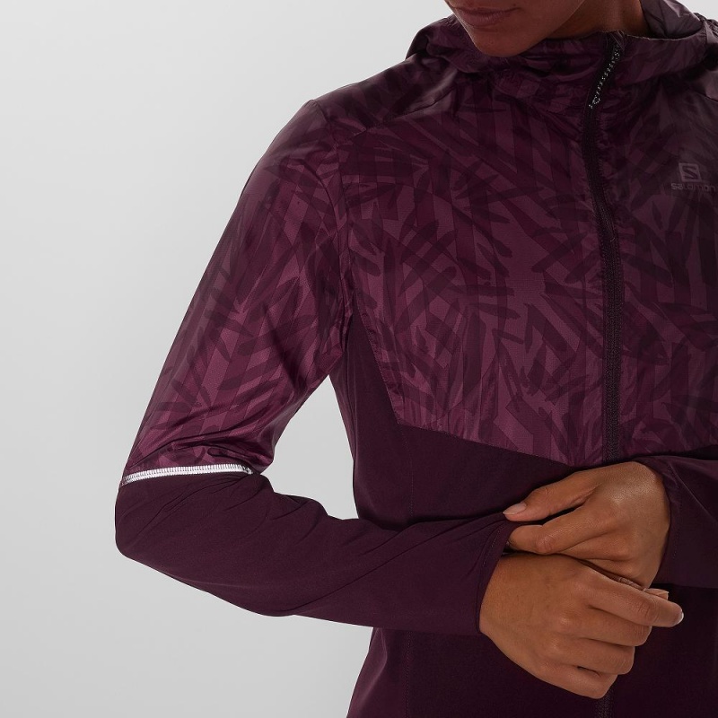 Salomon Agile Wind Running Jackets Purple | CFJE-36281