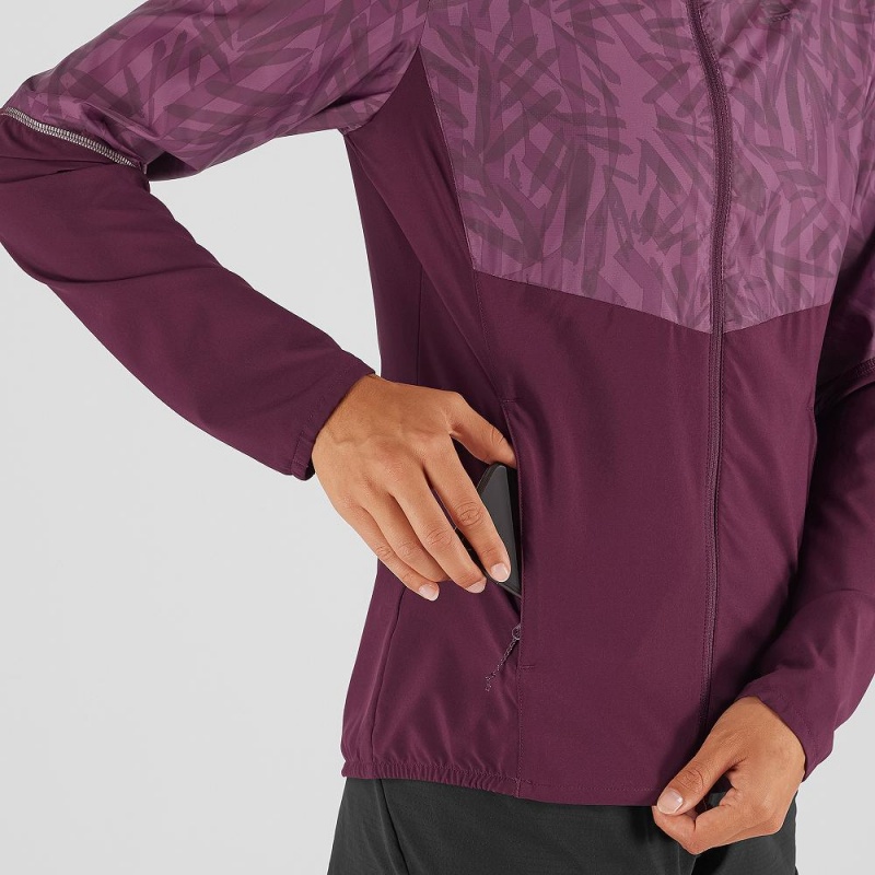 Salomon Agile Wind Running Jackets Purple | CFJE-36281