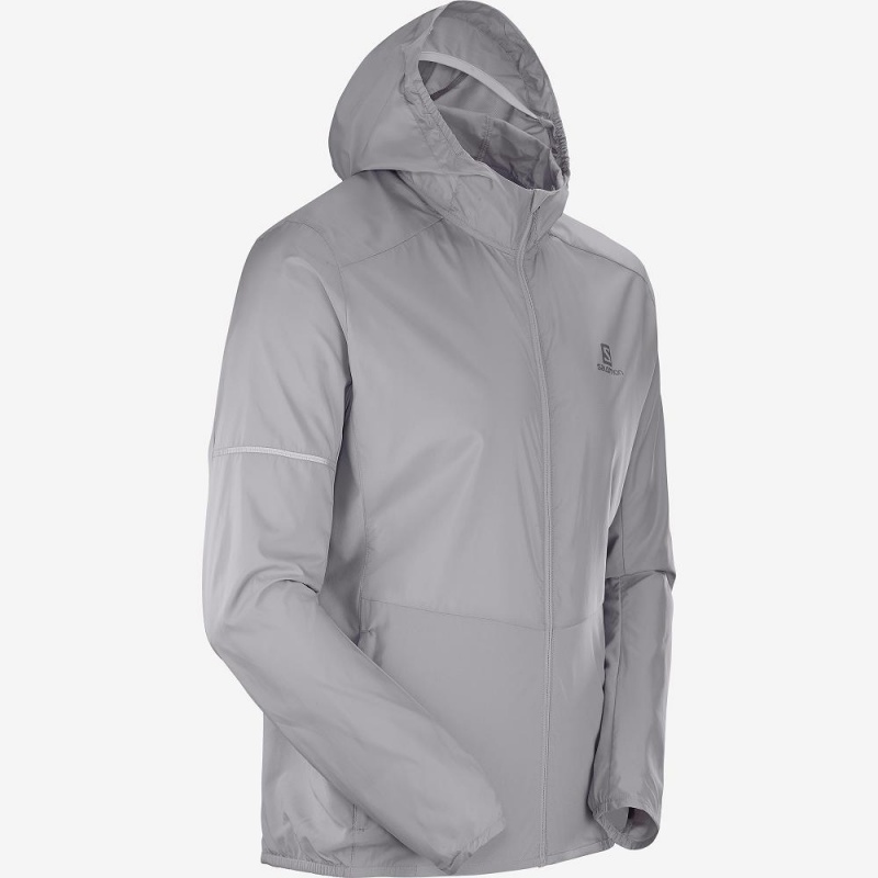 Salomon Agile Wind Running Jackets Silver | MHTC-02374