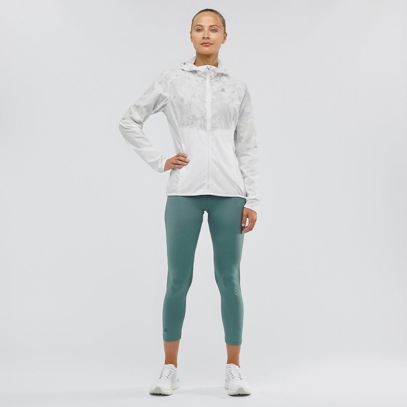 Salomon Agile Wind Running Jackets White | NMSC-08254