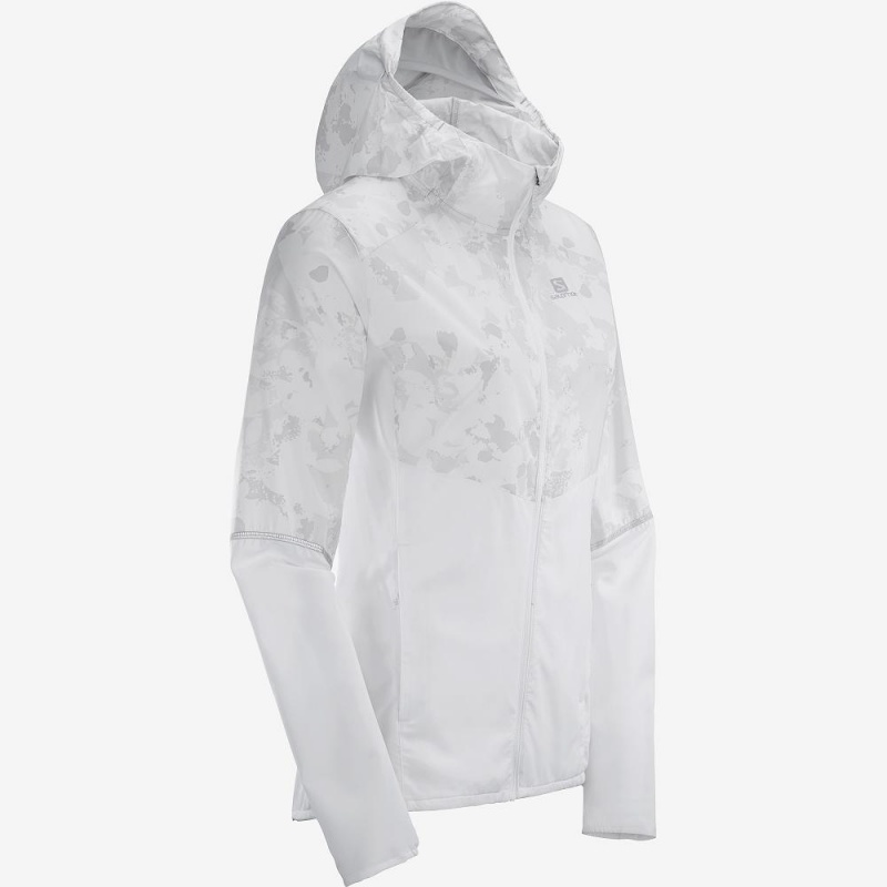 Salomon Agile Wind Running Jackets White | NMSC-08254