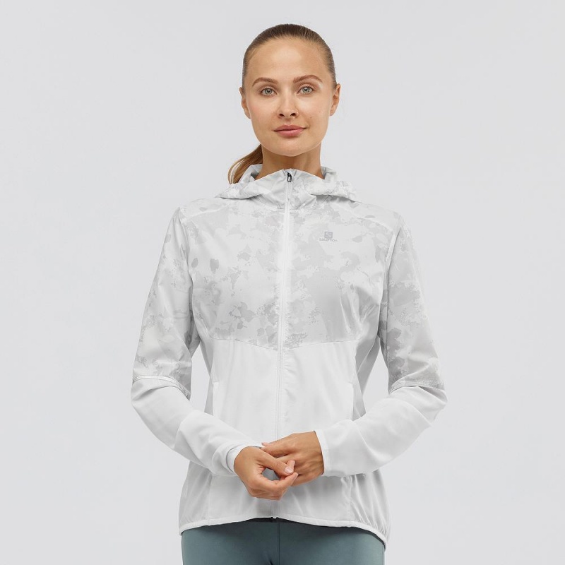 Salomon Agile Wind Running Jackets White | NMSC-08254