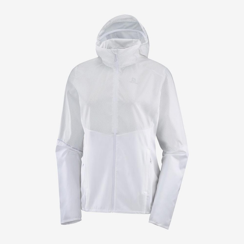 Salomon Agile Wind Running Jackets White | XLAE-30479