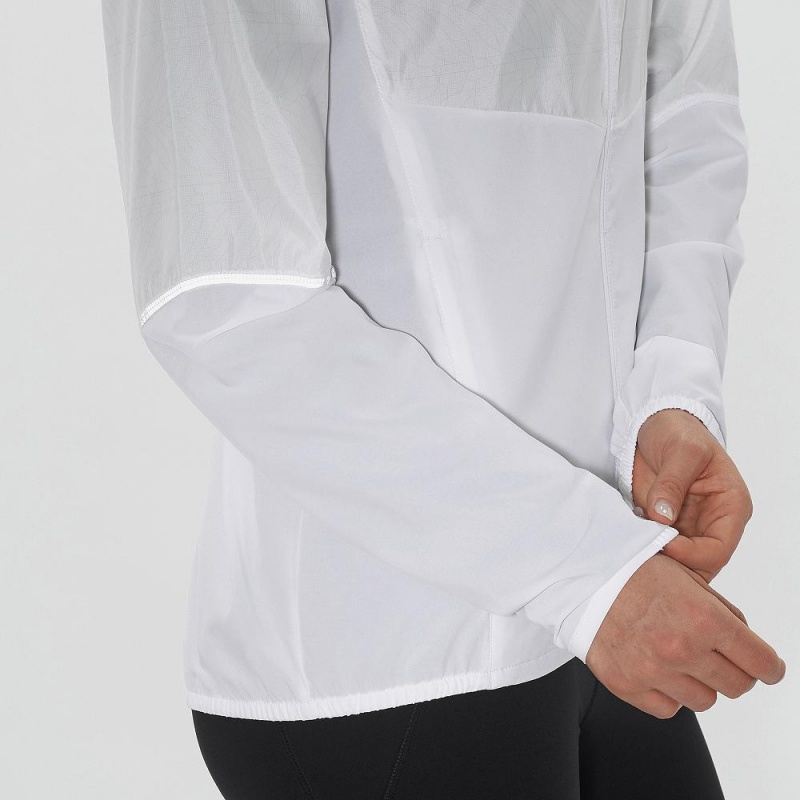 Salomon Agile Wind Running Jackets White | XLAE-30479