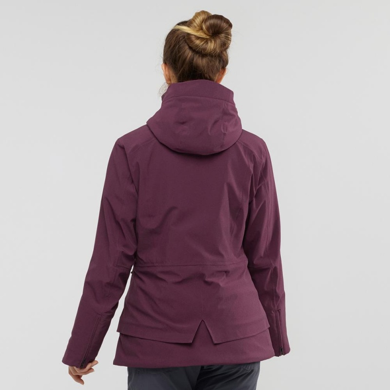 Salomon Arctic Jacket W Ski Jackets Purple | ONTP-67294