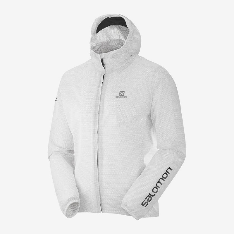 Salomon Bonatti Race Waterproof Rain Jackets White | HMCW-84073