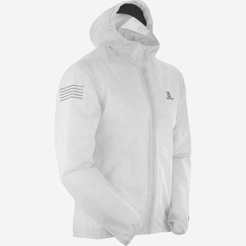 Salomon Bonatti Race Waterproof Rain Jackets White | HMCW-84073